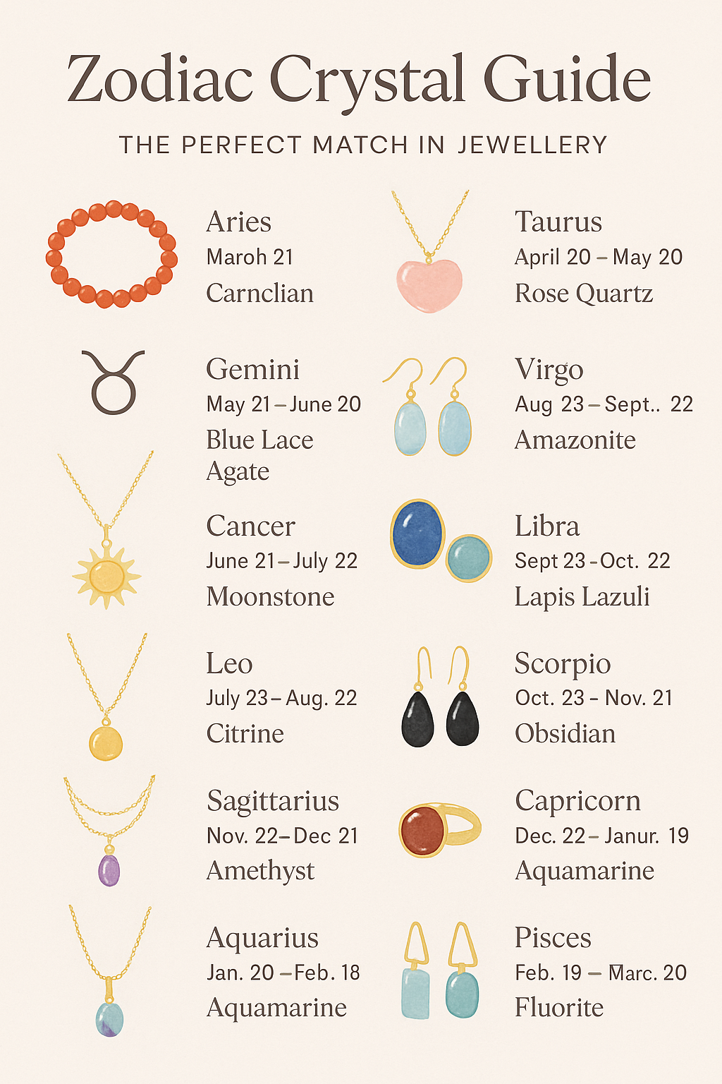 Zodiac Crystals: The Best Crystal for Every Star Sign - and How to Wear It