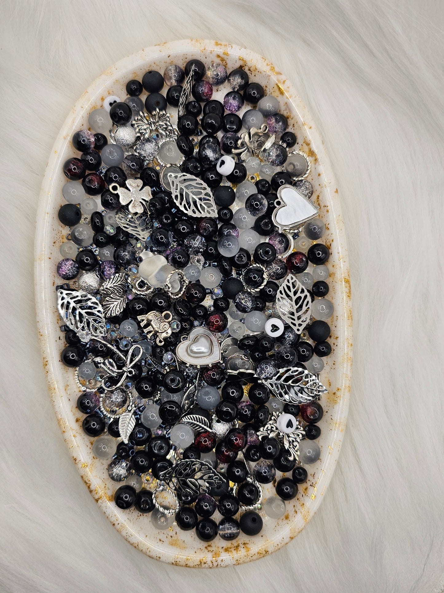 Midnight Whisper 🌙 Black & Silver Bead Bundle