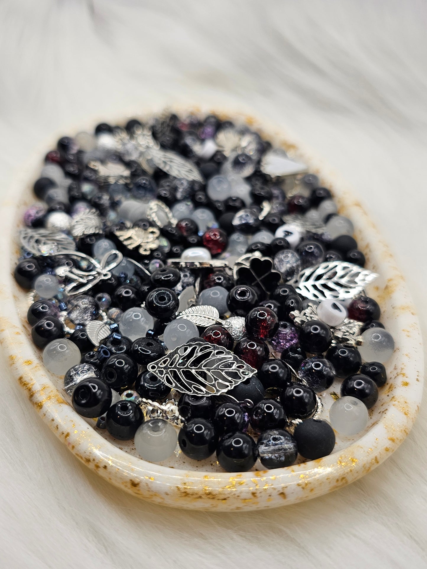 Midnight Whisper 🌙 Black & Silver Bead Bundle