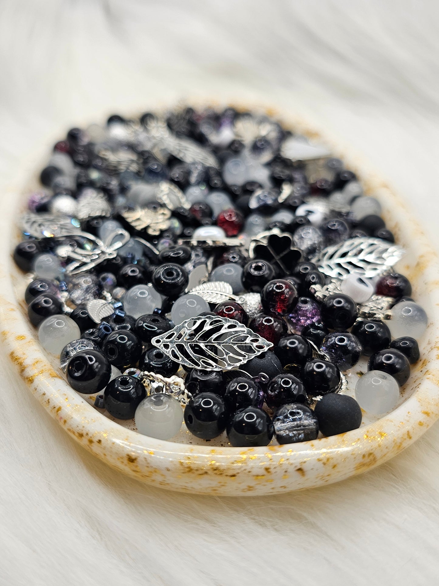 Midnight Whisper 🌙 Black & Silver Bead Bundle