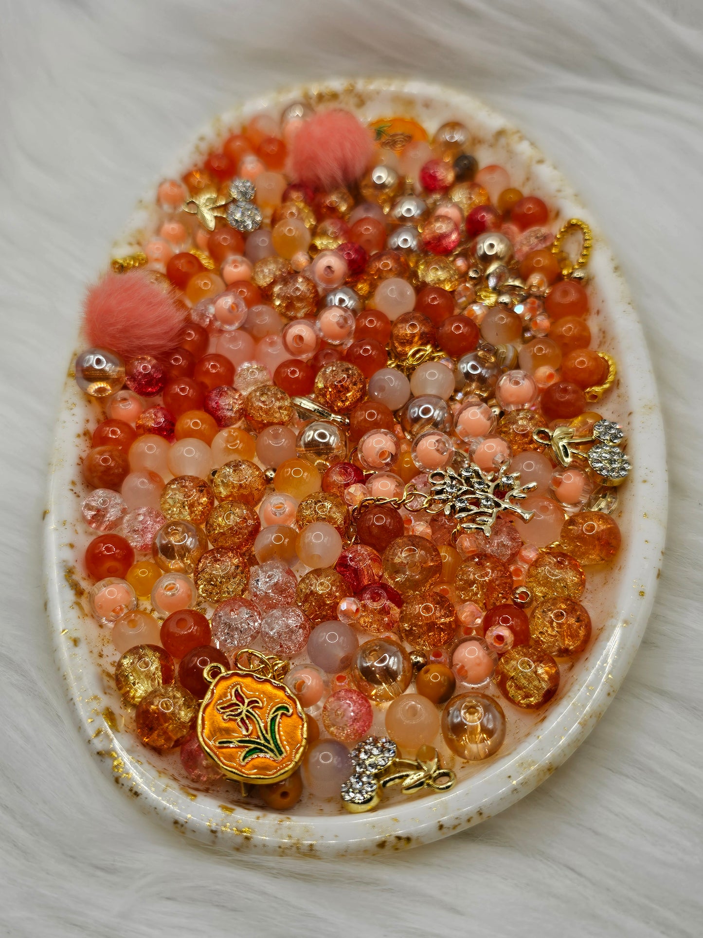 Autumn Glow π Orange & Gold Bead Bundle