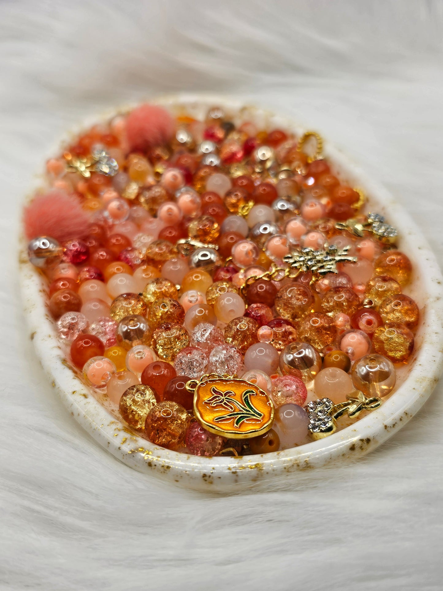 Autumn Glow π Orange & Gold Bead Bundle