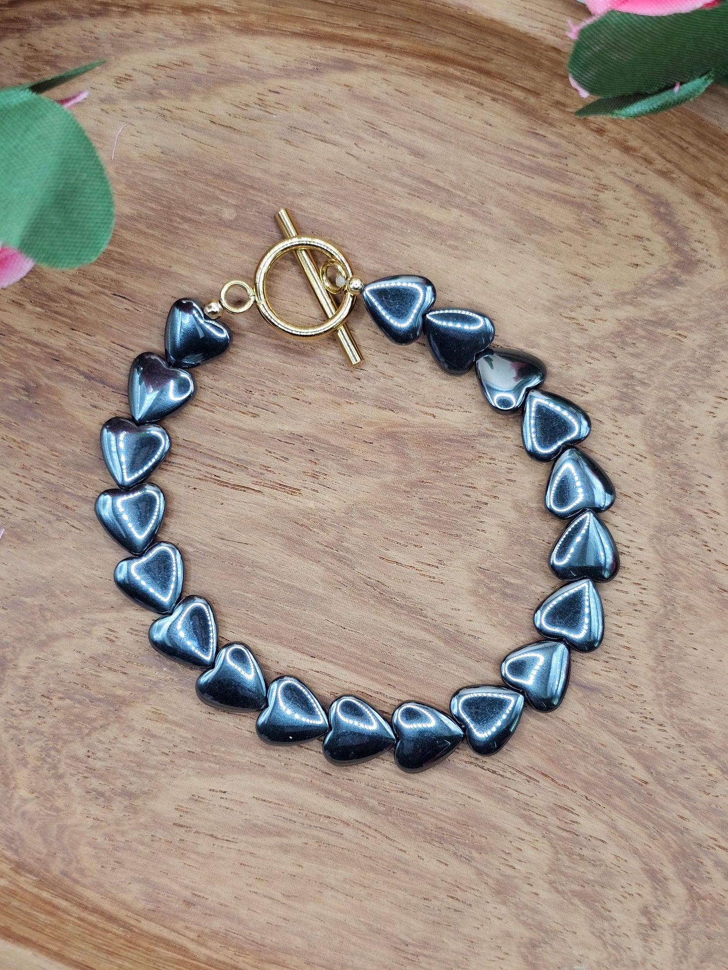 Cœur d’Acier – Hematite Heart Bracelet