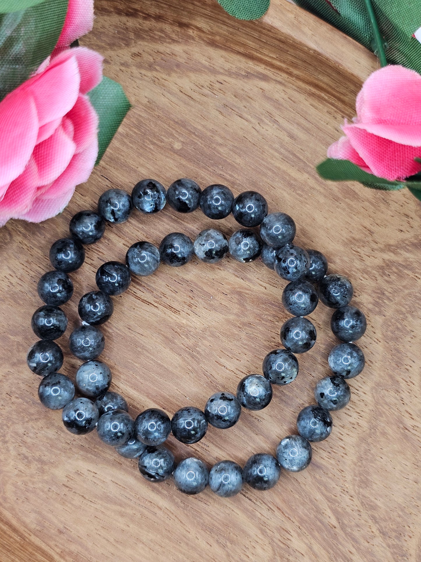 L’Appel de l’Ombre – Set of 2 Black Spectrolite Bracelets