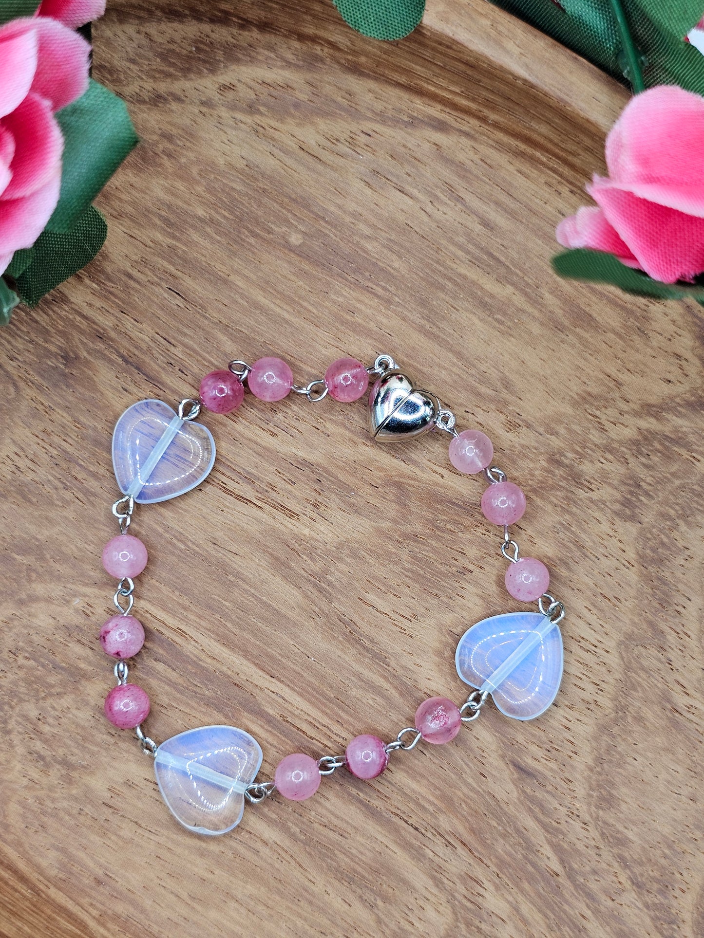 Coeur d’Aurore – Opalite & Persian Jade Wire Bracelet