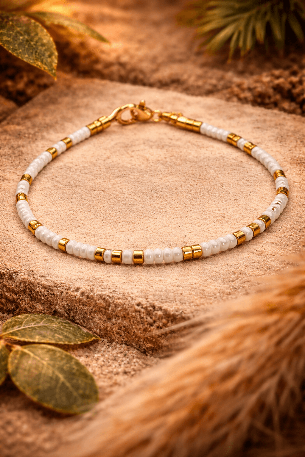 Pulsera de olas doradas