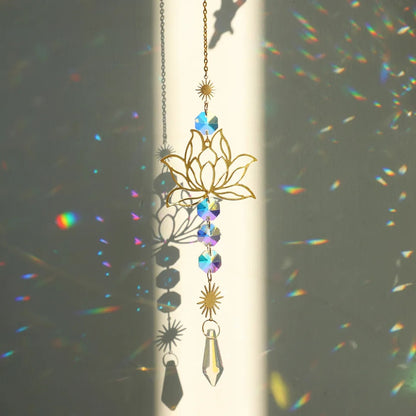 Lotus and Crystal Suncatchers