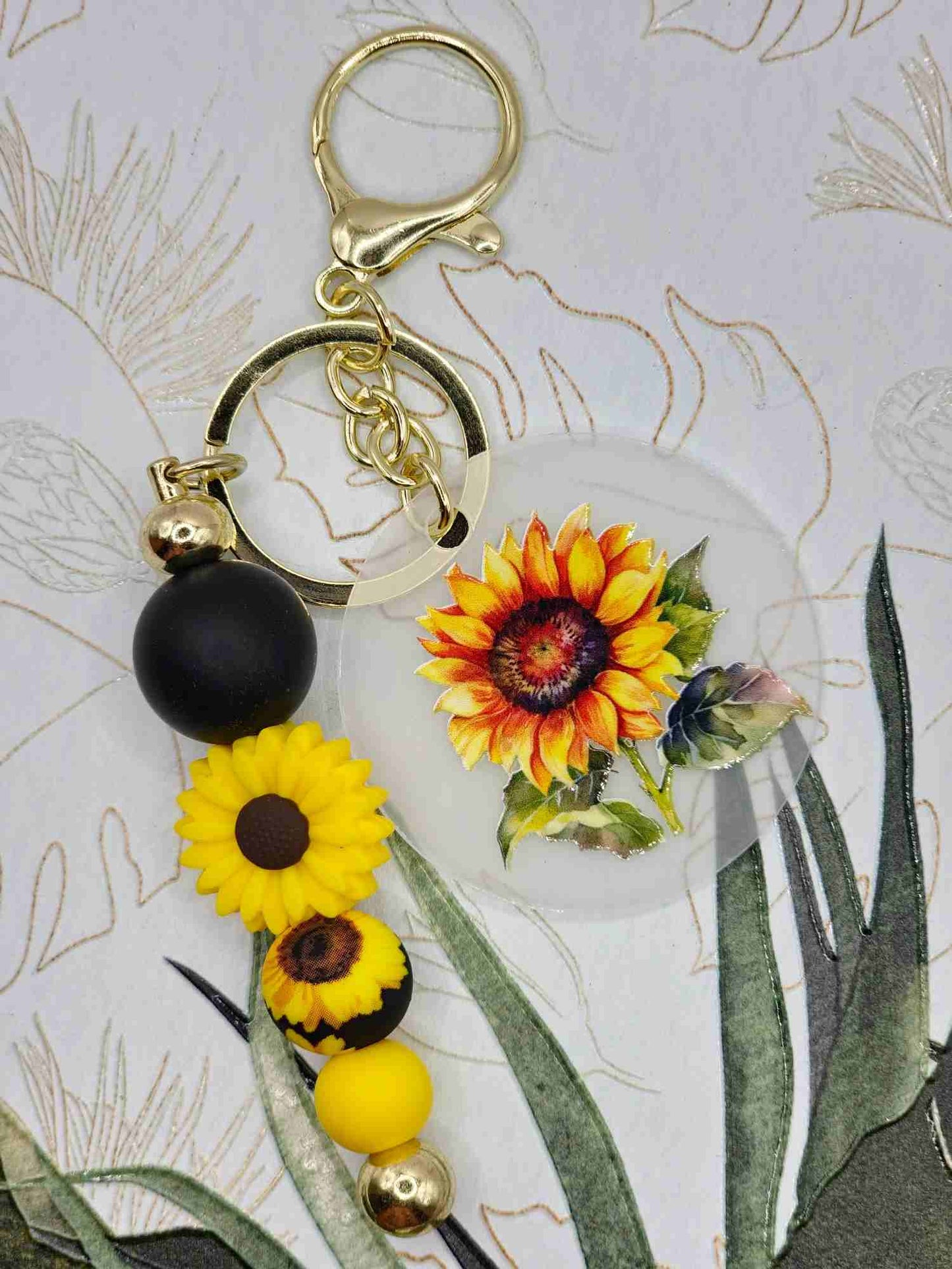 Moonrise Sunflower Keyring