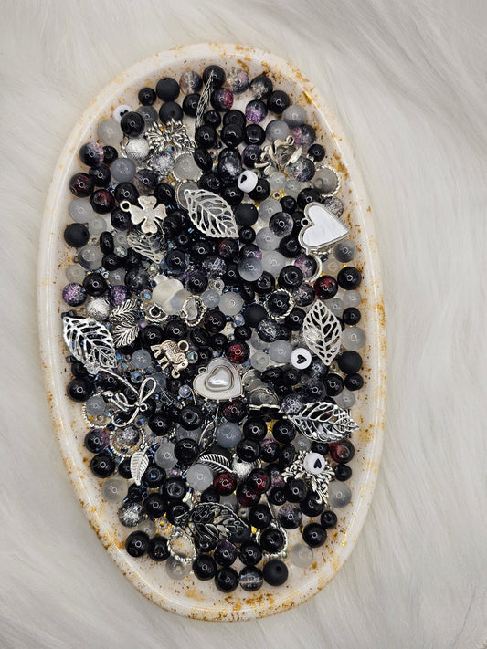 Midnight Whisper 🌙  Black & Silver Bead Bundle