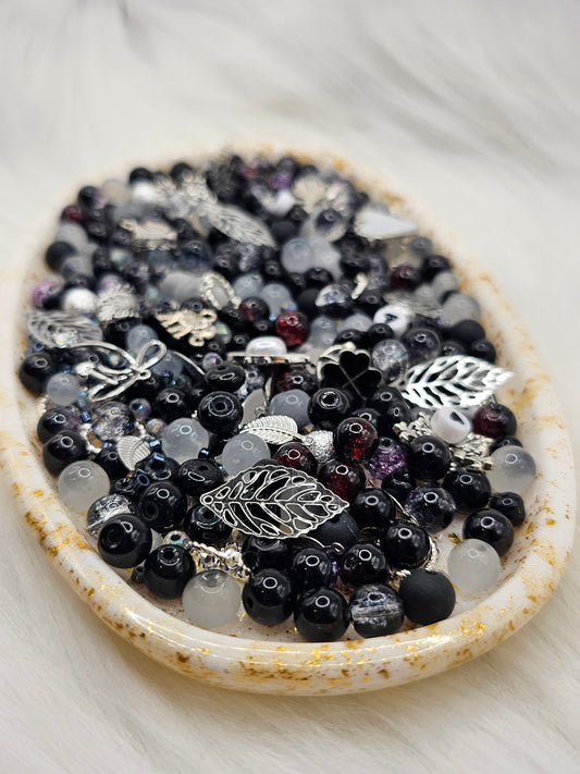 Midnight Whisper 🌙  Black & Silver Bead Bundle