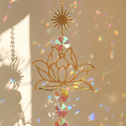 Lotus and Crystal Suncatchers