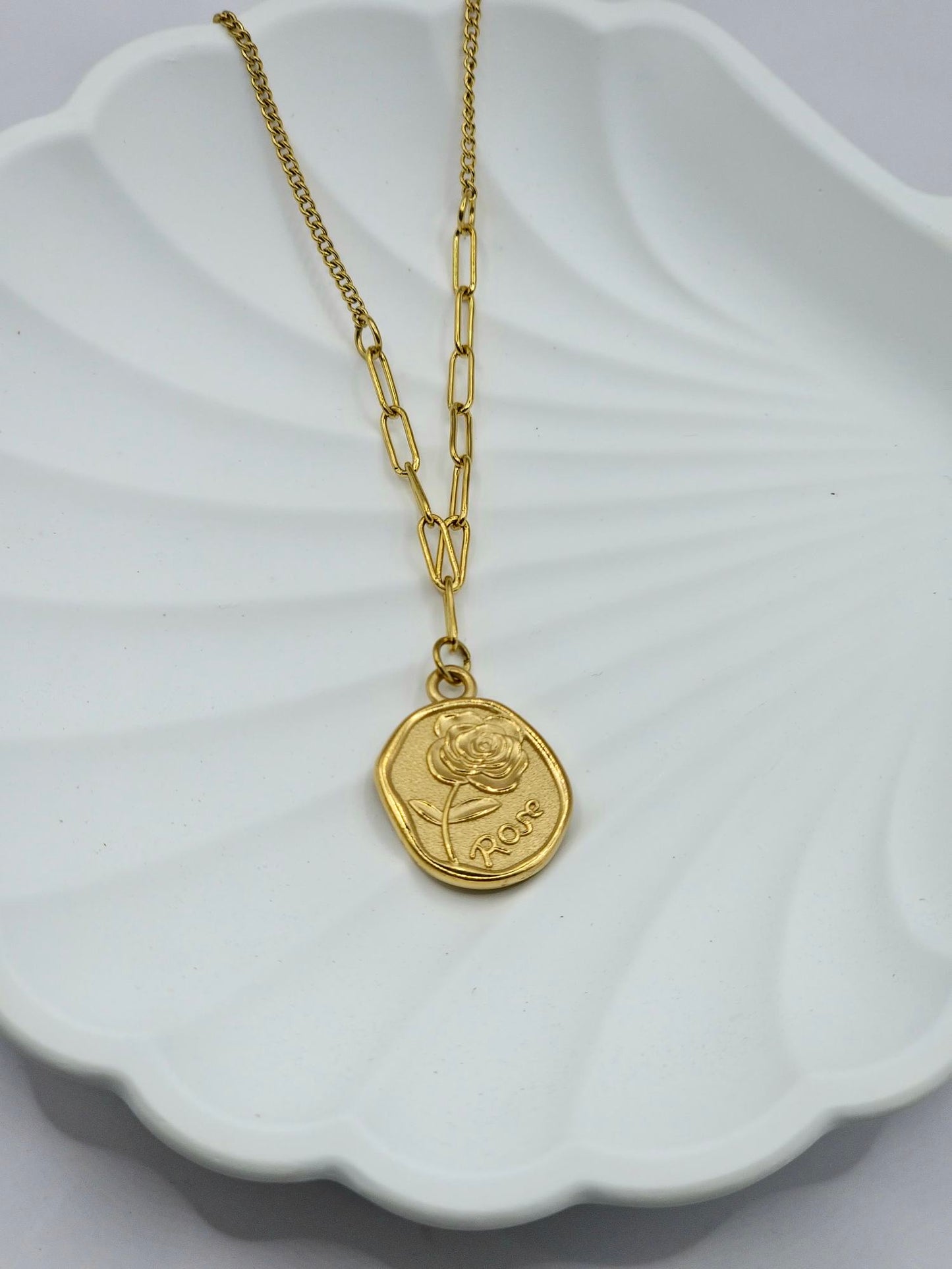 Fleur 18K vergoldete Halskette