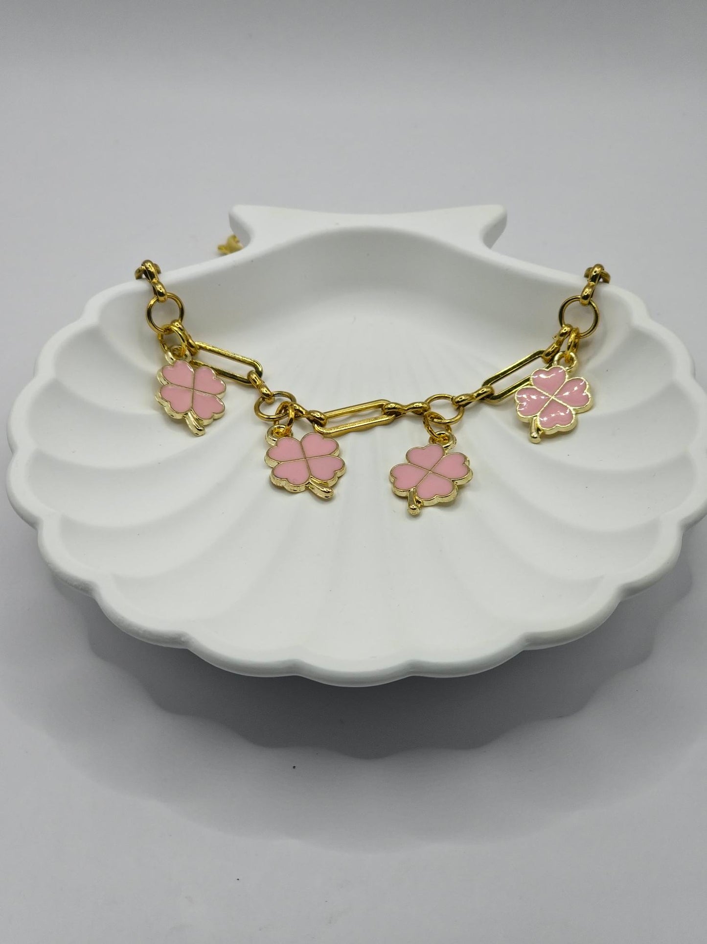 Pink Clover Bracelet