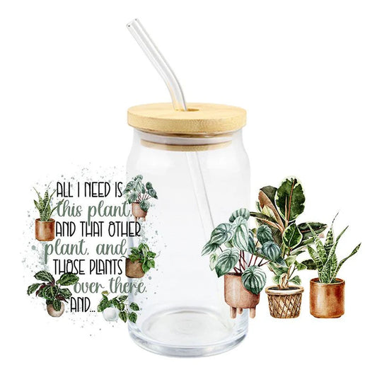 Más Más Plantas - Vasos de vidrio de 16 oz - Bajo pedido