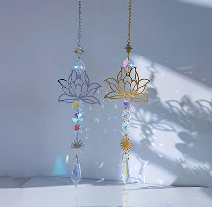 Lotus and Crystal Suncatchers