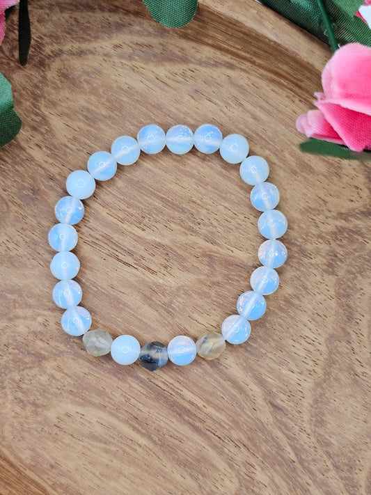 Lumière Cachée - Opalite & Dragon Agate Stretch Bracelet