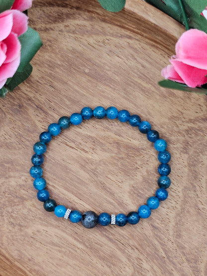 Clarté Intérieure – Apatite & Black Spectrolite Bracelet