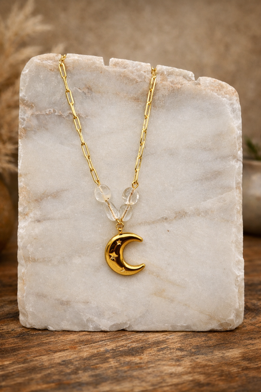 Starfall Crescent Necklace
