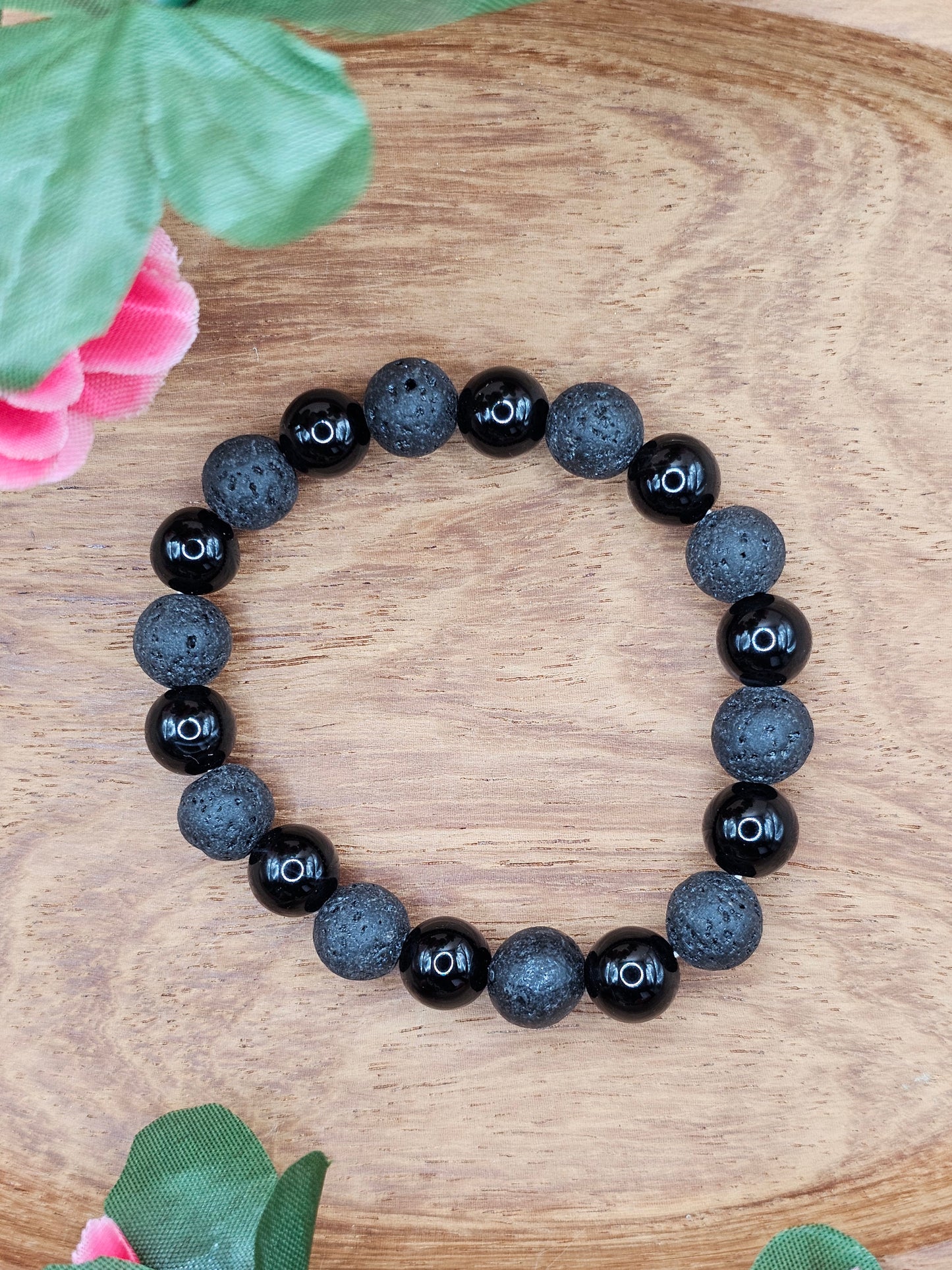 Équilibre Brut – Lava & Onyx Bracelet