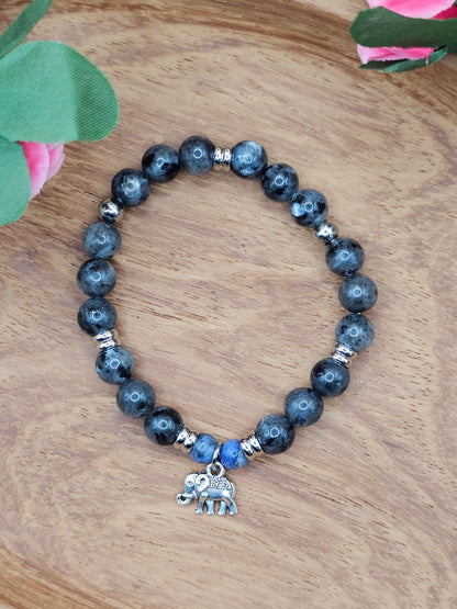 Forces Anciennes - Sodalite & Spectrolite Elephant Charm Bracelet
