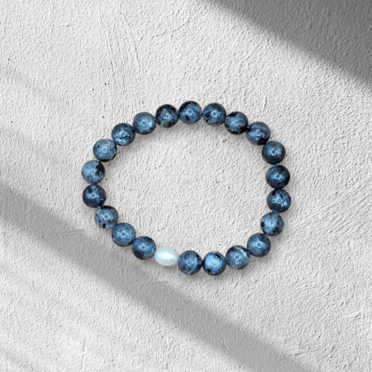 Ombres et Lumière – Spectrolite & Pearl Bracelet