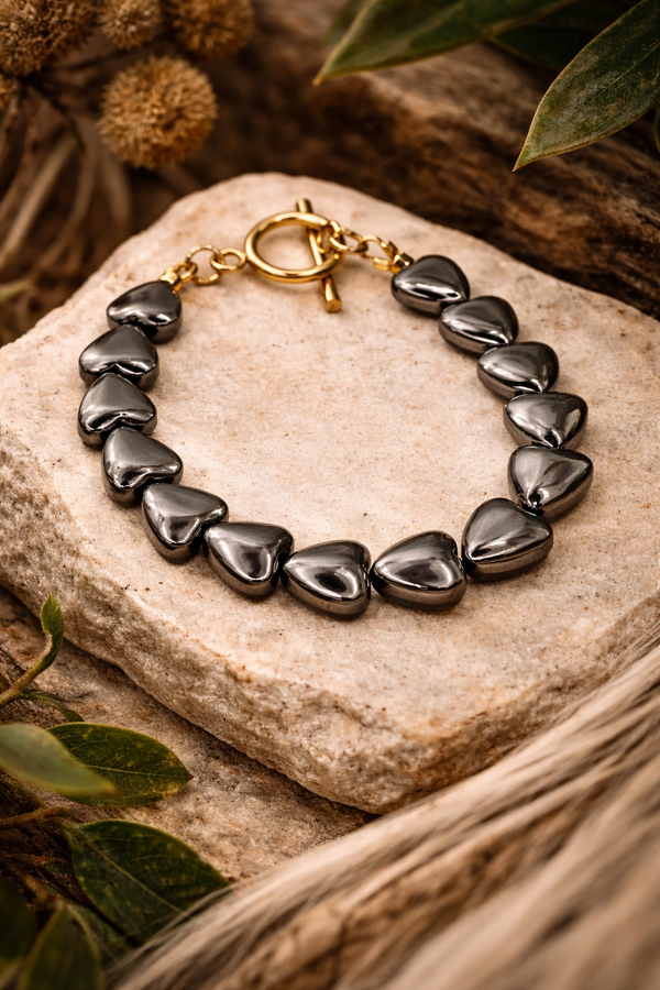 Cœur d’Acier - Hematite Heart Bracelet