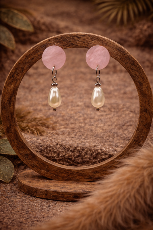 Coral Kiss Drops Earrings - Baisers De Corail